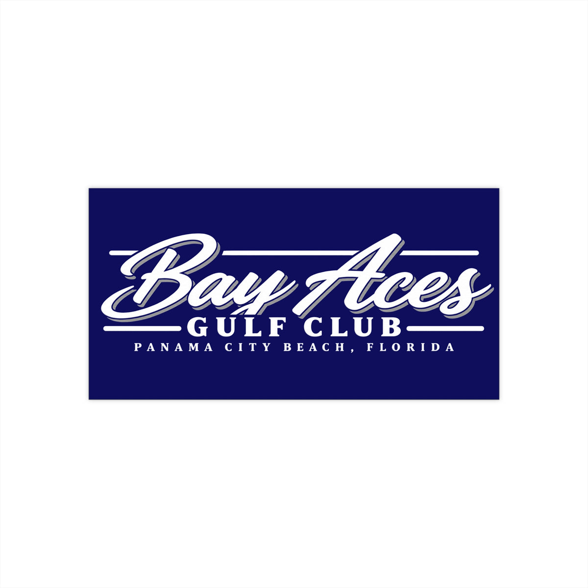 Bay Aces Gulf Club Navy Sticker - 8” x 4”